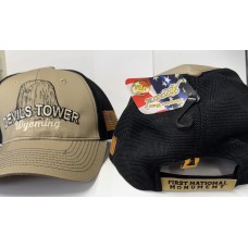 Cream/Black mesh Devils Tower Hat 